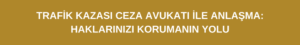 Trafik Kazası Ceza Avukatı